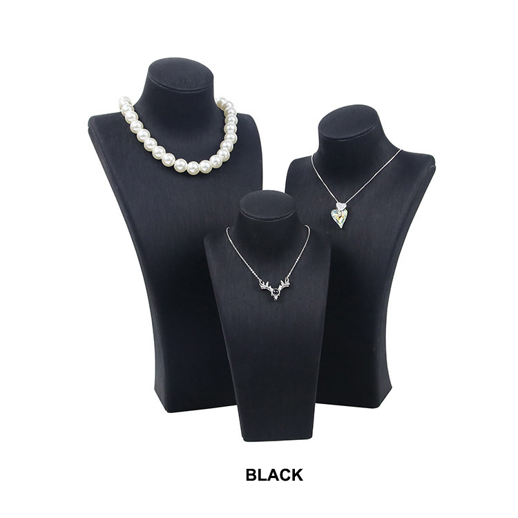 Colingmill 2-Piece Jewelry Display Stand – Black Resin Necklace Bust With Gold Metal Base