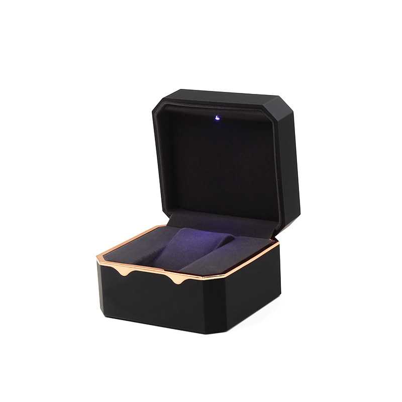 personalized plastic cufflinks octagonal single watch box with led